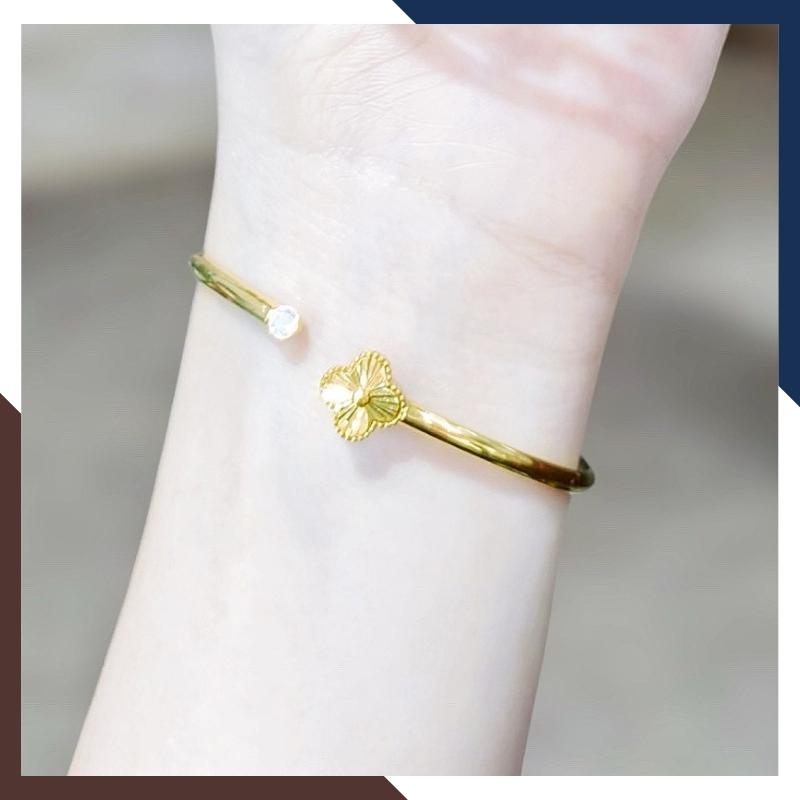 Vòng Tay Cỏ 4 Lá Vàng Tây 10k Cho Nữ LTVN172