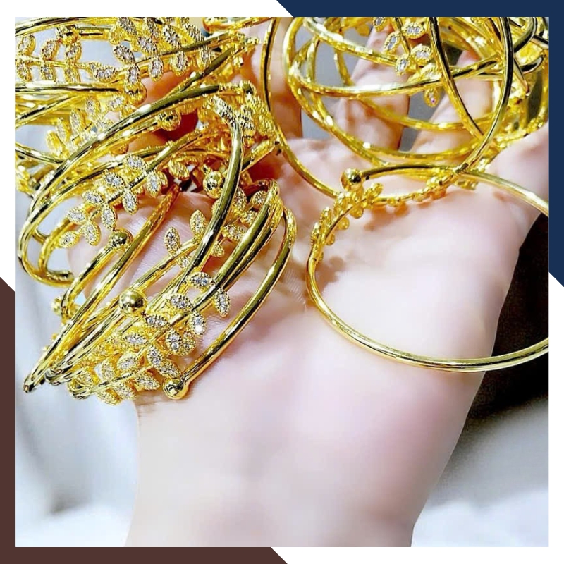 Vòng tay cuff vàng 10k cho nữ LTVN200 – tinh tế, hiện đại