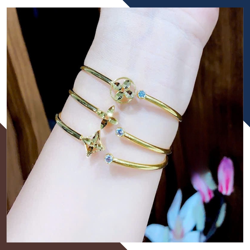 Vòng tay cuff vàng 10k cho nữ LTVN200 – tinh tế, hiện đại