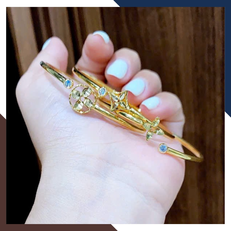 Vòng tay cuff vàng 10k cho nữ LTVN200 – tinh tế, hiện đại