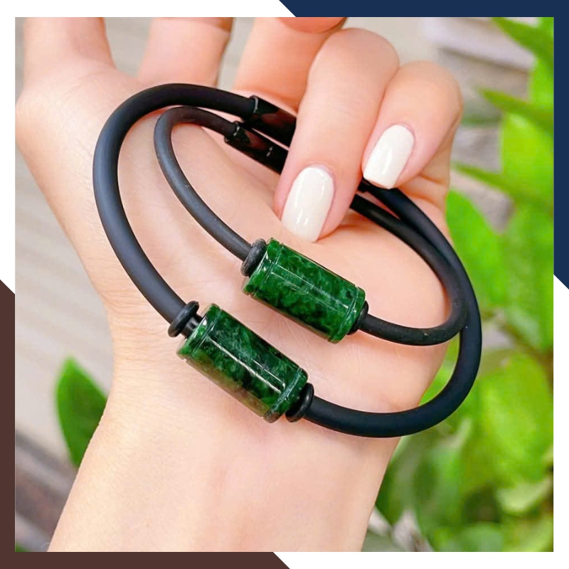 Vòng Tay Đôi Lu Thống Ngọc Cẩm Thạch Sơn Thuỷ VTDPT29