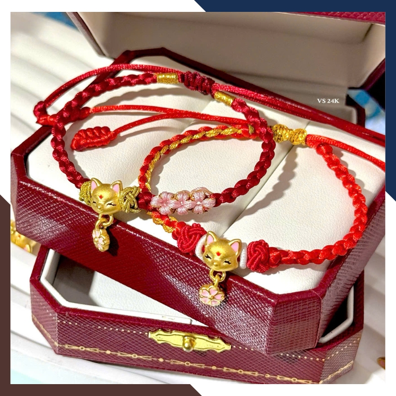 Vòng Tay Hồ Ly Chúa 9 Đuôi Bằng Vàng Ta 24k 9999 Cho Nữ VCHV91