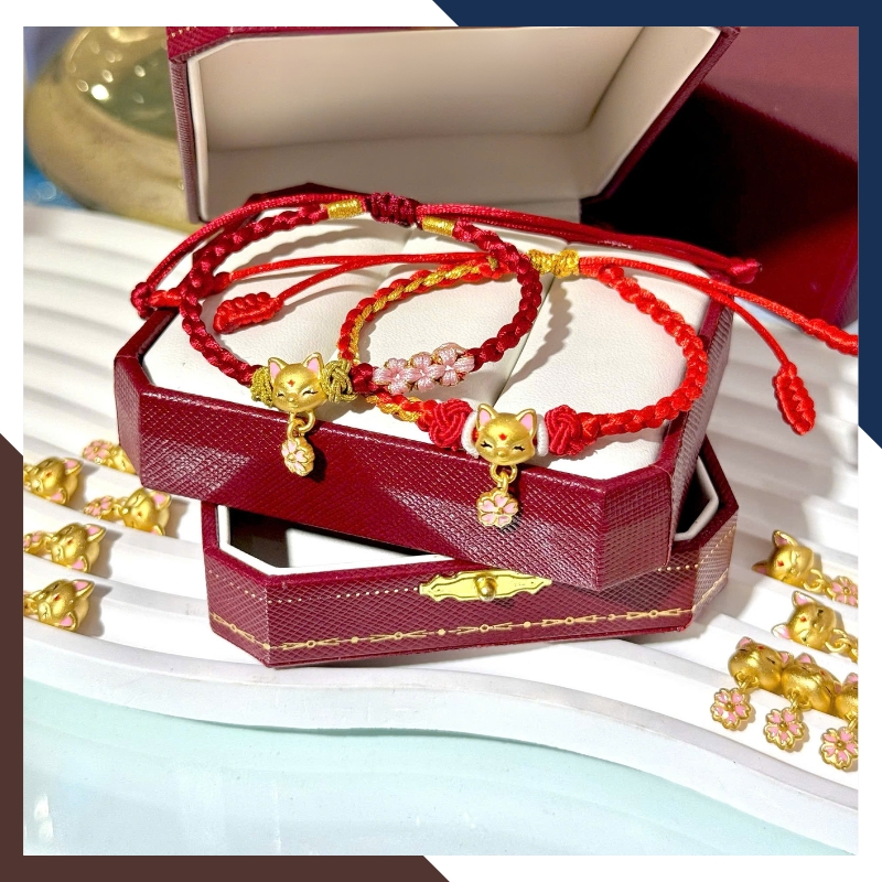 Vòng Tay Hồ Ly Chúa 9 Đuôi Bằng Vàng Ta 24k 9999 Cho Nữ VCHV91