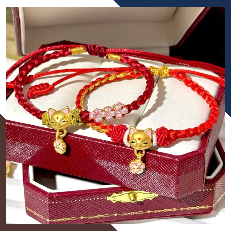 Vòng Tay Hồ Ly Chúa 9 Đuôi Bằng Vàng Ta 24k 9999 Cho Nữ VCHV91