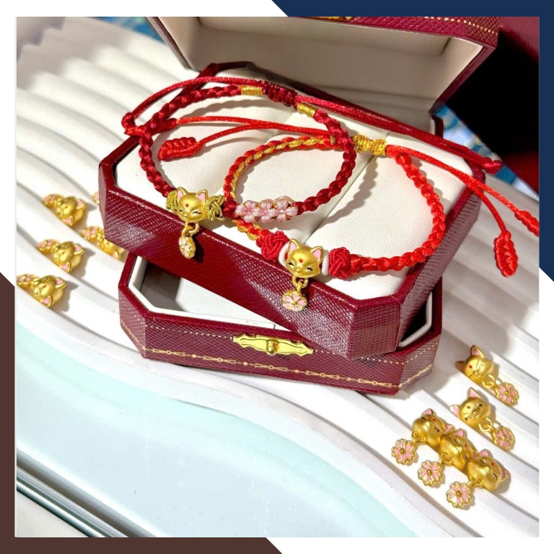 Vòng Tay Hồ Ly Chúa 9 Đuôi Bằng Vàng Ta 24k 9999 Cho Nữ VCHV91