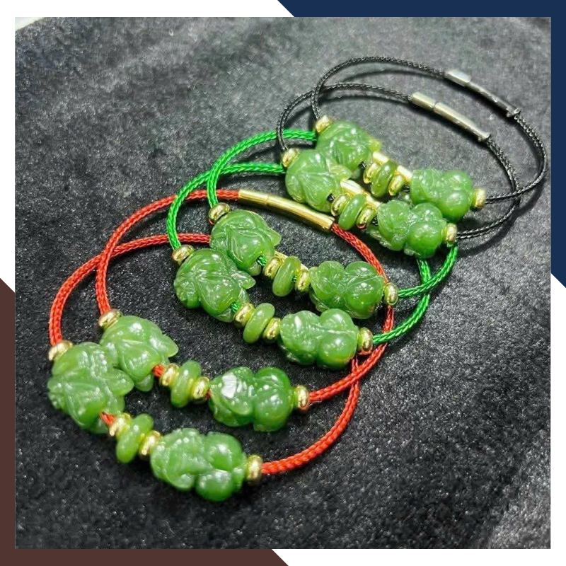 Vòng Tay Lộc Nhất Duyên Gồm Tỳ Hưu & Hồ Ly Ngọc Bích VTDPT25