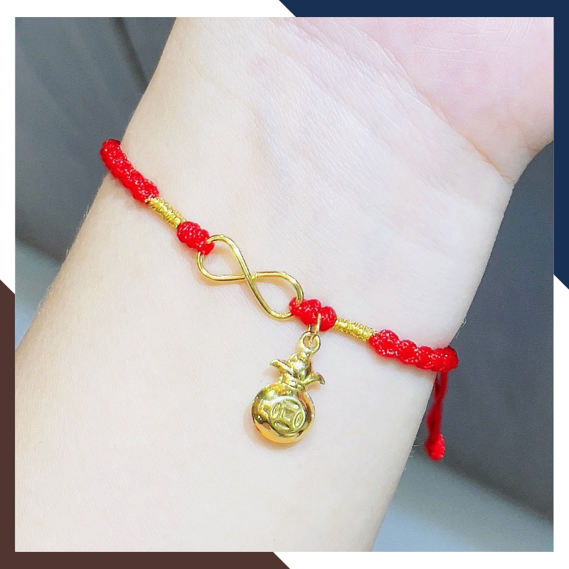 Vòng Tay Như Ý Nguyện Vô Cực Vàng Tây 10k Cho Nữ VCHV87