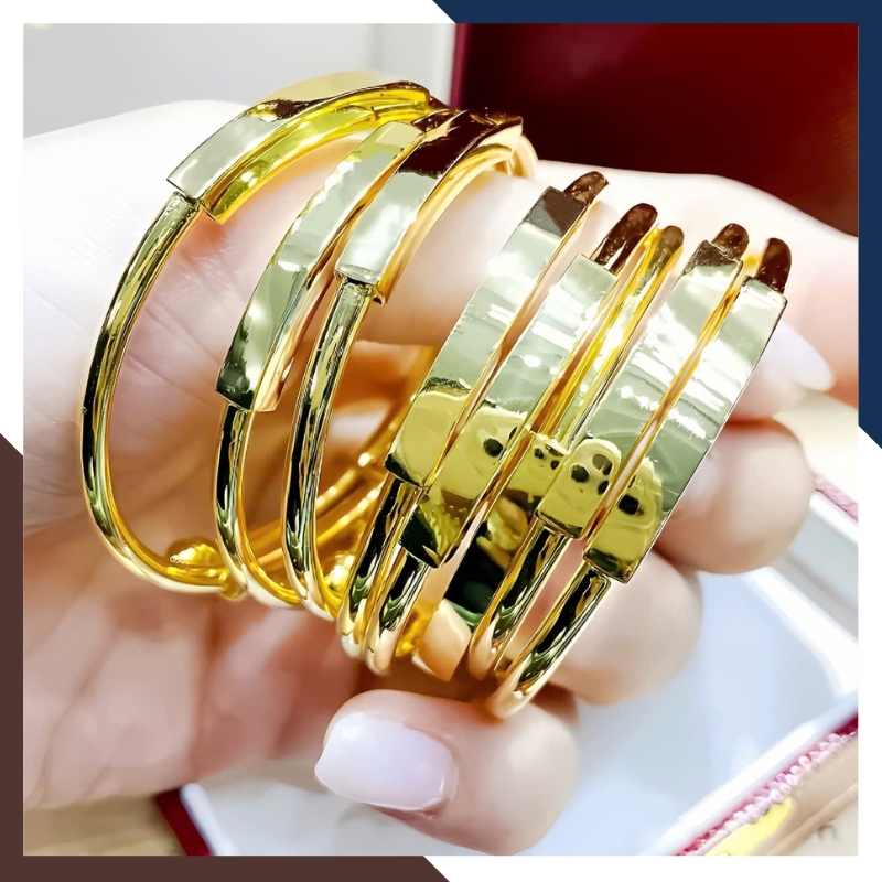 Vòng tay vàng cho bé gái, lắc tay trẻ em bằng vàng tây 10k mã TL100