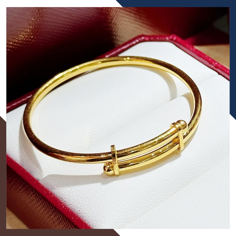 Vòng tay vàng cho bé gái, kiềng tay trẻ em vàng tây 10k mã TL77