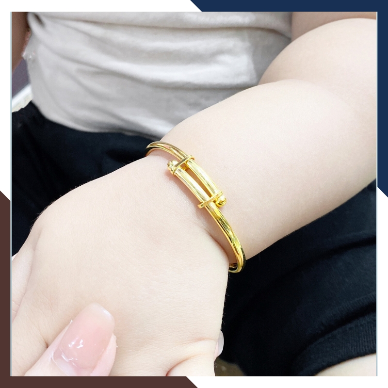 Vòng tay vàng cho bé gái, kiềng tay trẻ em vàng tây 10k mã TL77