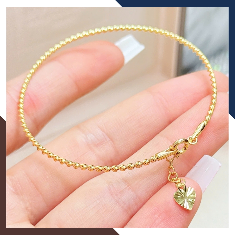 Vòng Tay Vàng Nữ 10k LTVN197 - Kiểu Xoắn Mềm Thanh Mảnh