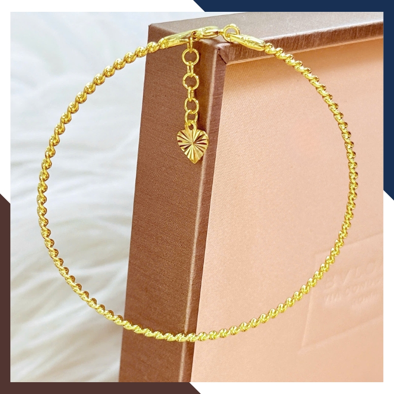 Vòng Tay Vàng Nữ 10k LTVN197 - Kiểu Xoắn Mềm Thanh Mảnh