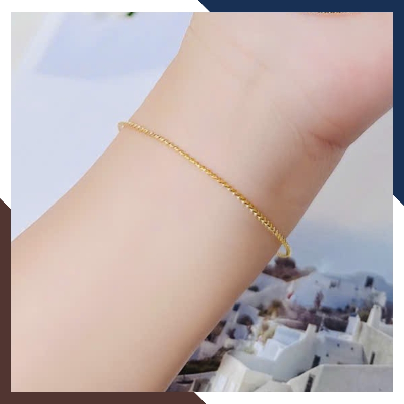 Vòng Tay Vàng Nữ 10k LTVN197 - Kiểu Xoắn Mềm Thanh Mảnh