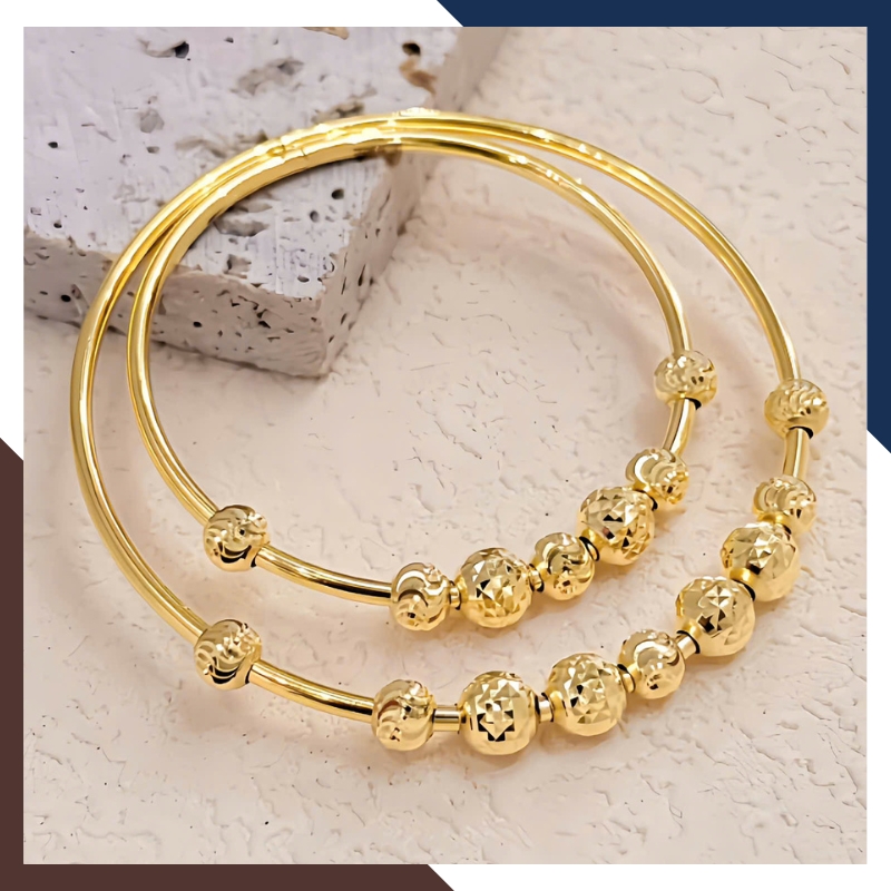 Vòng tay vàng nữ 10k phối bi LTVN212 – Sang trọng tinh tế, dễ phối đồ