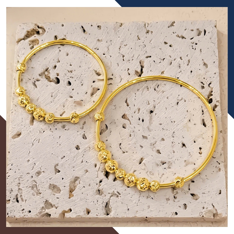 Vòng tay vàng nữ 10k phối bi LTVN212 – Sang trọng tinh tế, dễ phối đồ