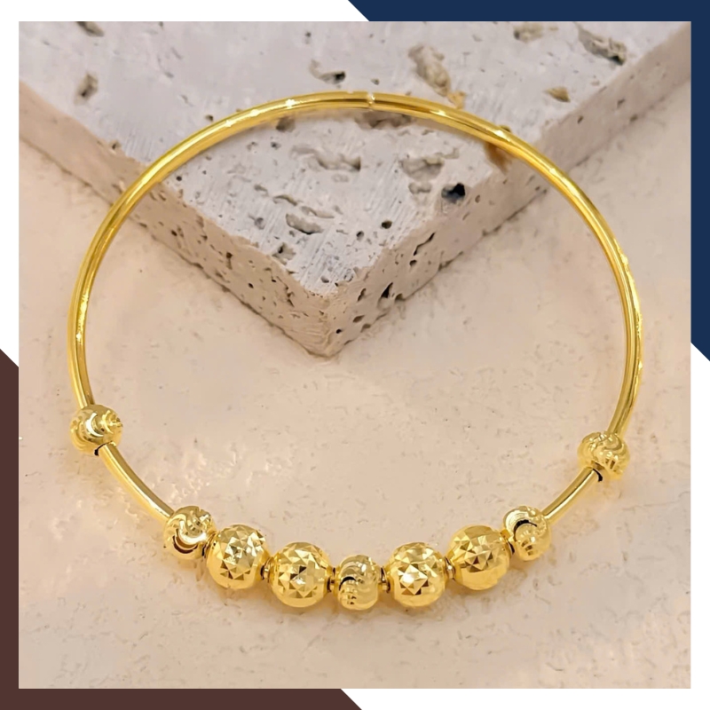 Vòng tay vàng nữ 10k phối bi LTVN212 – Sang trọng tinh tế, dễ phối đồ