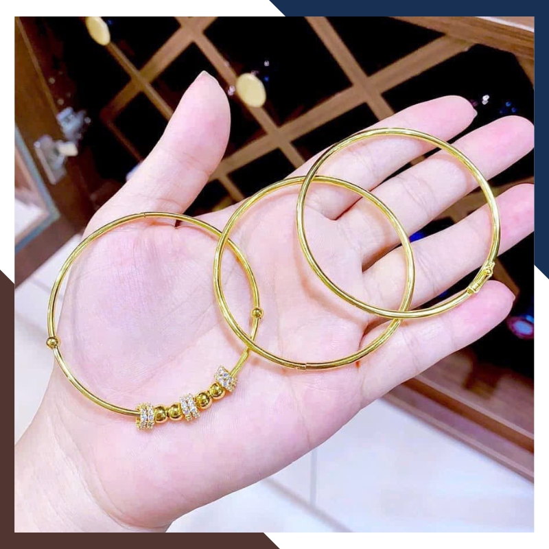 Vòng tay vàng nữ 10k phối bi LTVN212 – Sang trọng tinh tế, dễ phối đồ