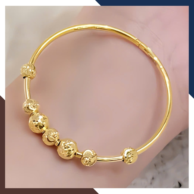 Vòng tay vàng nữ 10k phối bi LTVN212 – Sang trọng tinh tế, dễ phối đồ