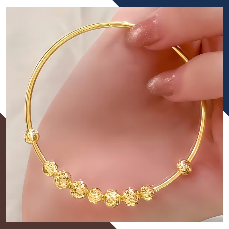 Vòng tay vàng nữ 10k phối bi LTVN212 – Sang trọng tinh tế, dễ phối đồ