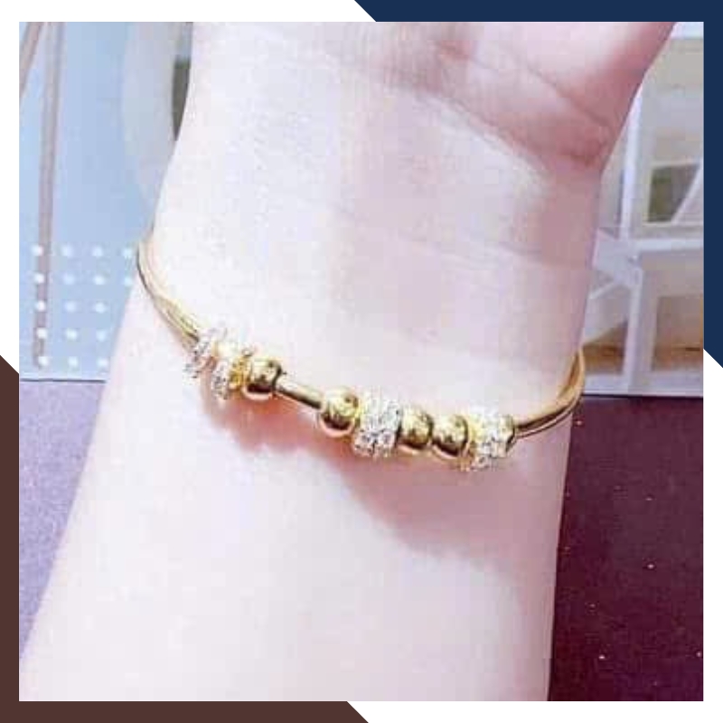 Vòng tay vàng nữ 10k phối bi LTVN212 – Sang trọng tinh tế, dễ phối đồ