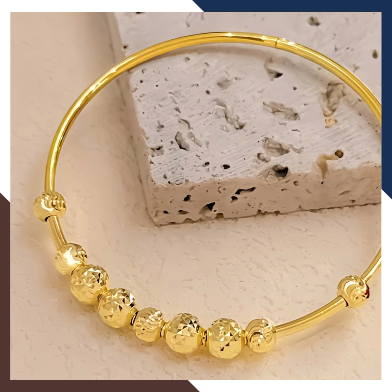 Vòng tay vàng nữ 10k phối bi LTVN212 – Sang trọng tinh tế, dễ phối đồ