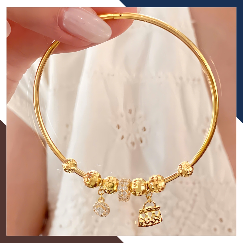 Vòng tay vàng nữ 10k phối charm LTVN207 – Sang trọng, tinh tế