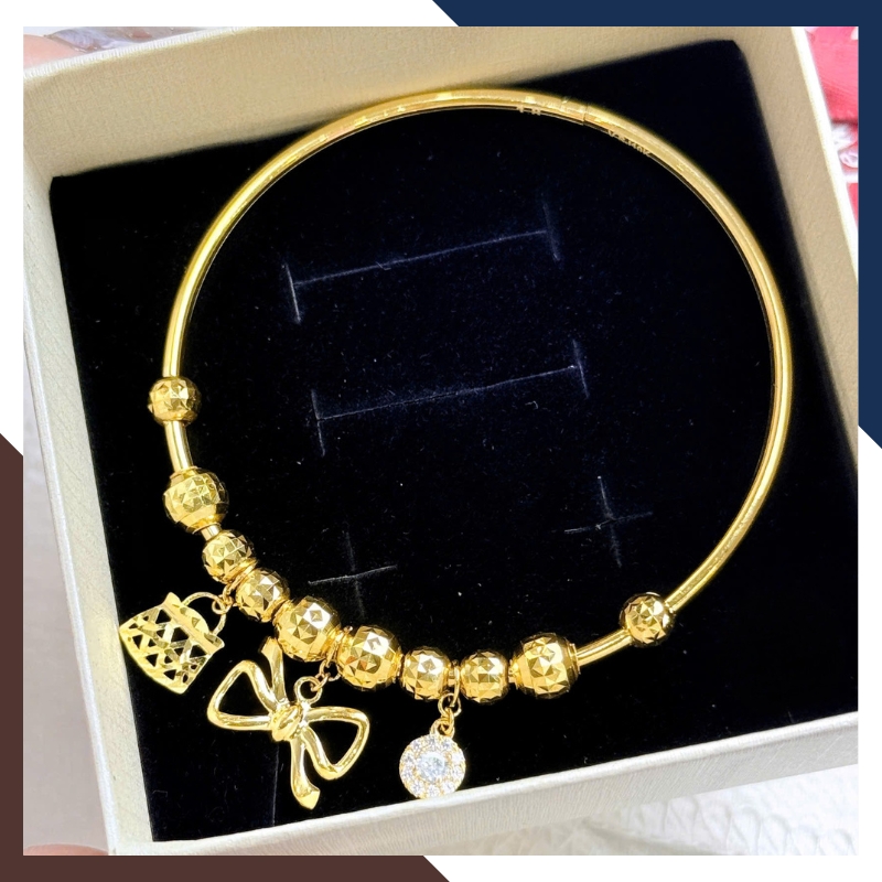 Vòng tay vàng nữ 10k phối charm LTVN207 – Sang trọng, tinh tế