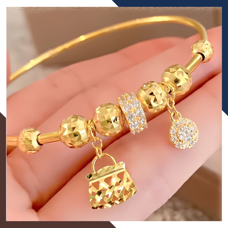 Vòng tay vàng nữ 10k phối charm LTVN207 – Sang trọng, tinh tế