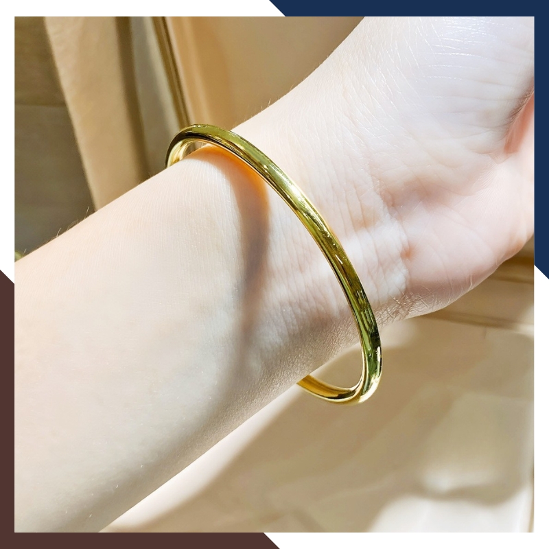 Vòng Tay Vàng Nữ Trơn 10k Bản 3.5mm LTVN191 – Sang Trọng, Tối Giản
