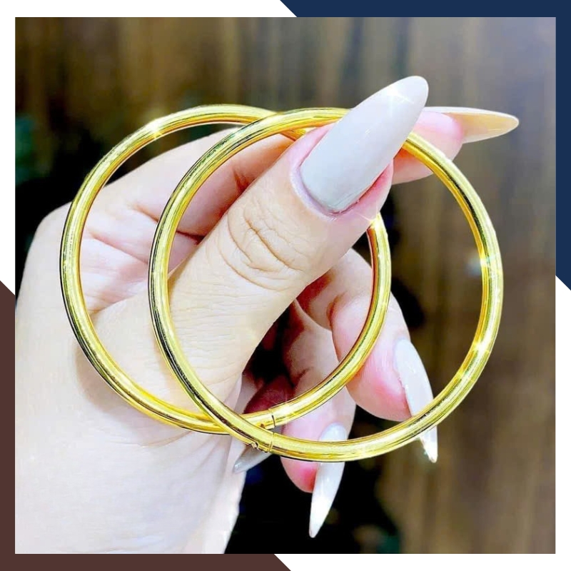 Vòng Tay Vàng Nữ Trơn 10k Bản 3.5mm LTVN191 – Sang Trọng, Tối Giản