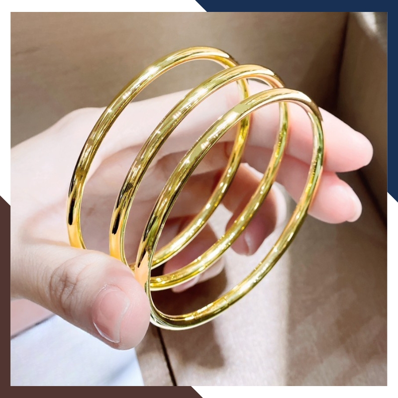 Vòng Tay Vàng Nữ Trơn 10k Bản 3.5mm LTVN191 – Sang Trọng, Tối Giản