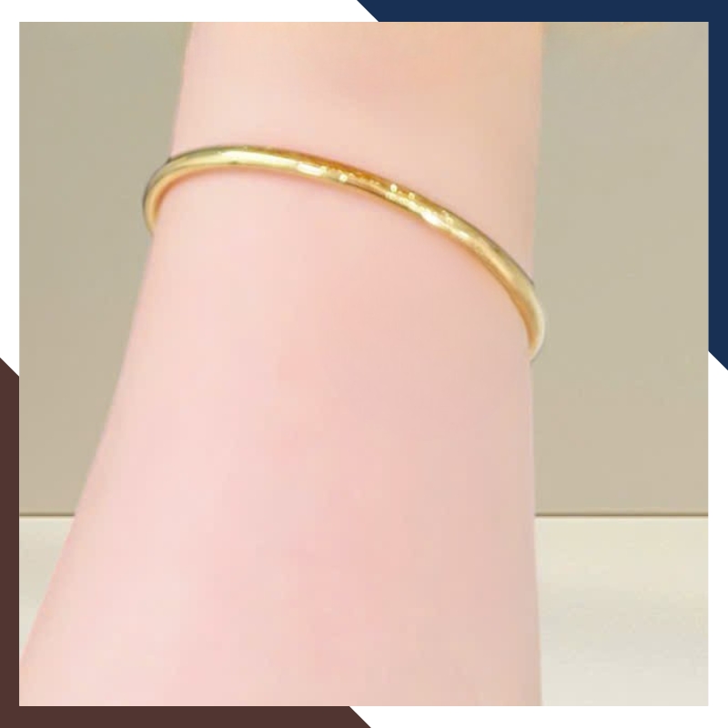 Vòng Tay Vàng Nữ Trơn 10k Bản 3.5mm LTVN191 – Sang Trọng, Tối Giản