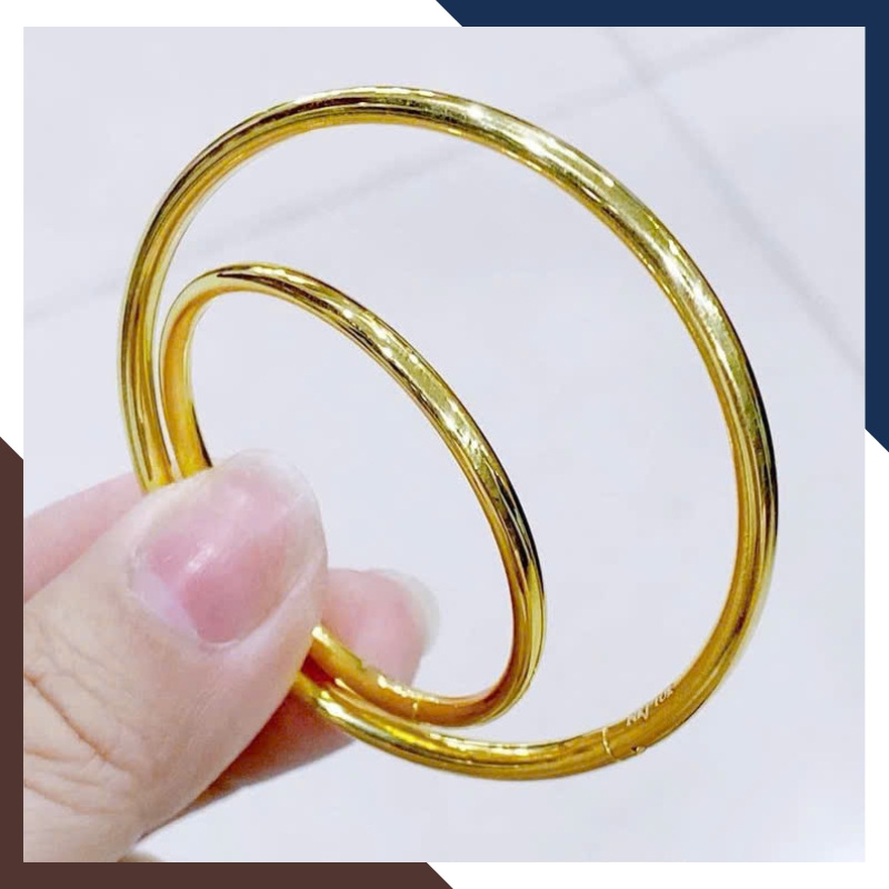 Vòng Tay Vàng Nữ Trơn 10k Bản 3.5mm LTVN191 – Sang Trọng, Tối Giản