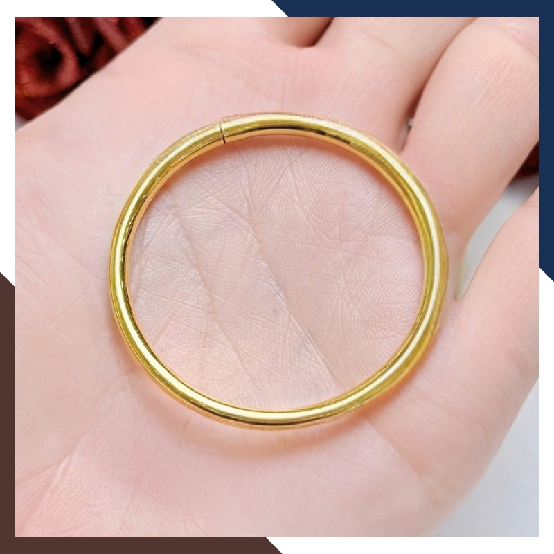 Vòng Tay Vàng Nữ Trơn 10k Bản 3.5mm LTVN191 – Sang Trọng, Tối Giản