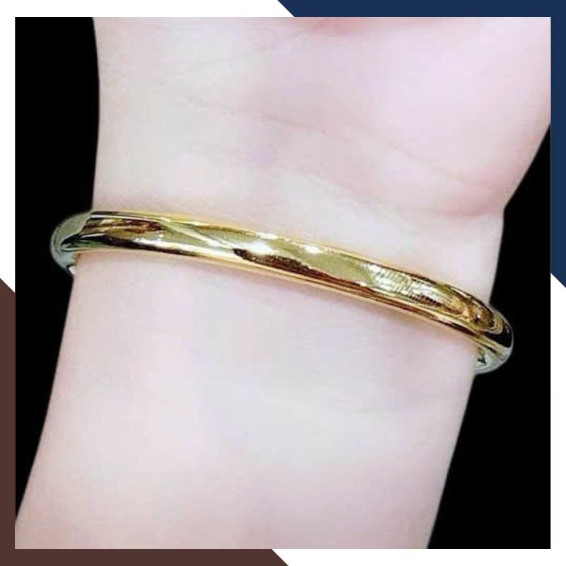 Vòng Tay Vàng Nữ Trơn 10k Bản Mập 5mm Sang Trọng LTVN195