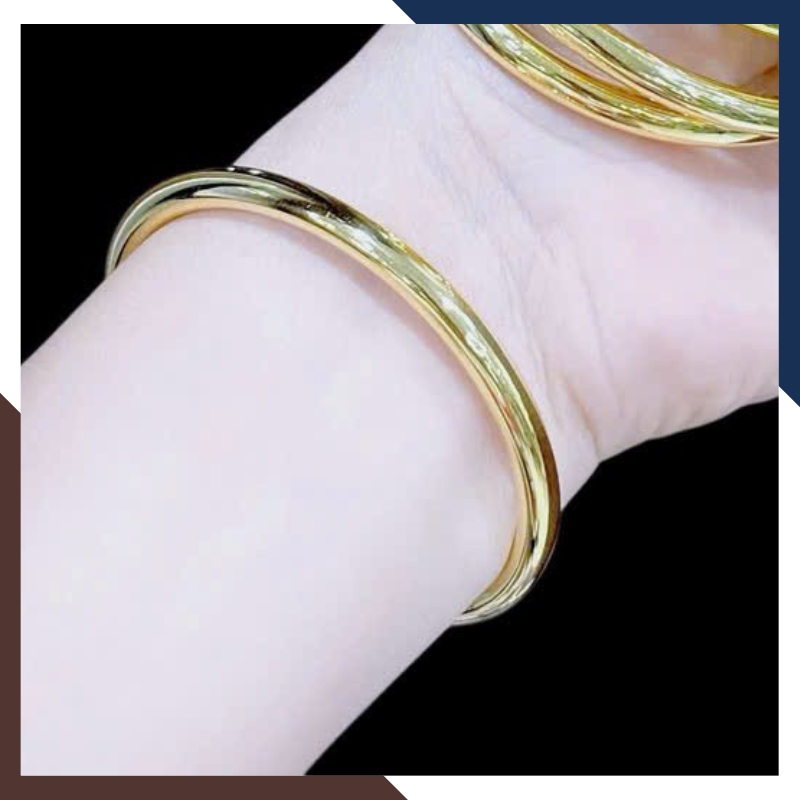 Vòng Tay Vàng Nữ Trơn 10k Bản Mập 5mm Sang Trọng LTVN195