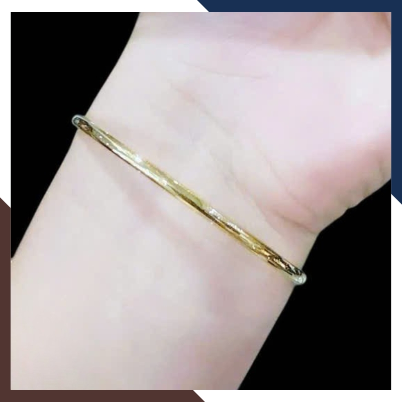 Vòng Tay Vàng Trơn 10K Bản 2.5mm LTVN189 – Tối Giản & Tinh Tế