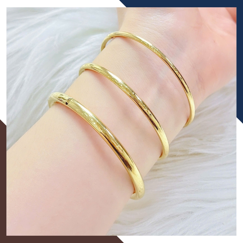 Vòng Tay Vàng Trơn 10K Bản 2.5mm LTVN189 – Tối Giản & Tinh Tế