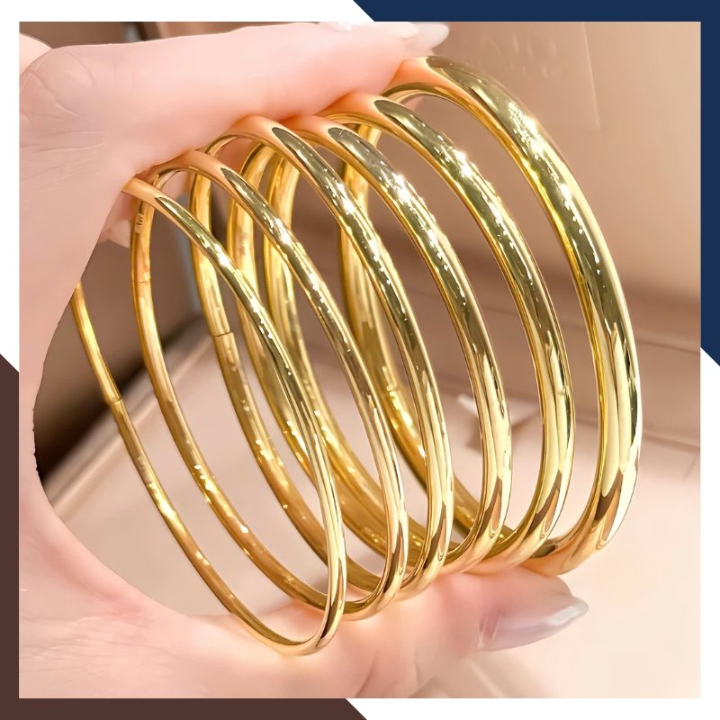 Vòng Tay Vàng Trơn 10K Bản 2.5mm LTVN189 – Tối Giản & Tinh Tế