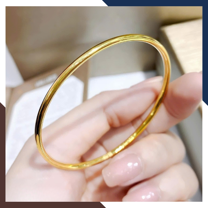 Vòng Tay Vàng Trơn 10K Bản 2.5mm LTVN189 – Tối Giản & Tinh Tế