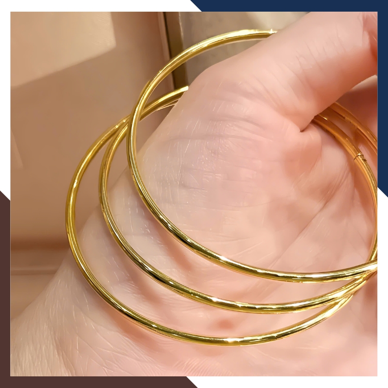 Vòng Tay Vàng Trơn 10K Bản 2.5mm LTVN189 – Tối Giản & Tinh Tế