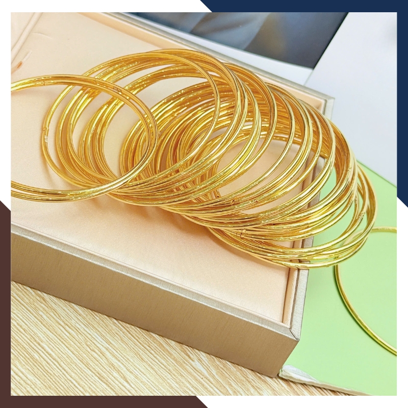 Vòng Tay Vàng Trơn 10K Bản Nhỏ 2mm LTVN188