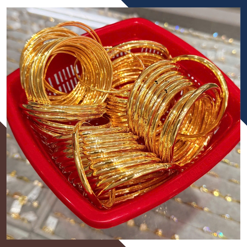 Vòng Tay Vàng Trơn 10K Bản Nhỏ 2mm LTVN188