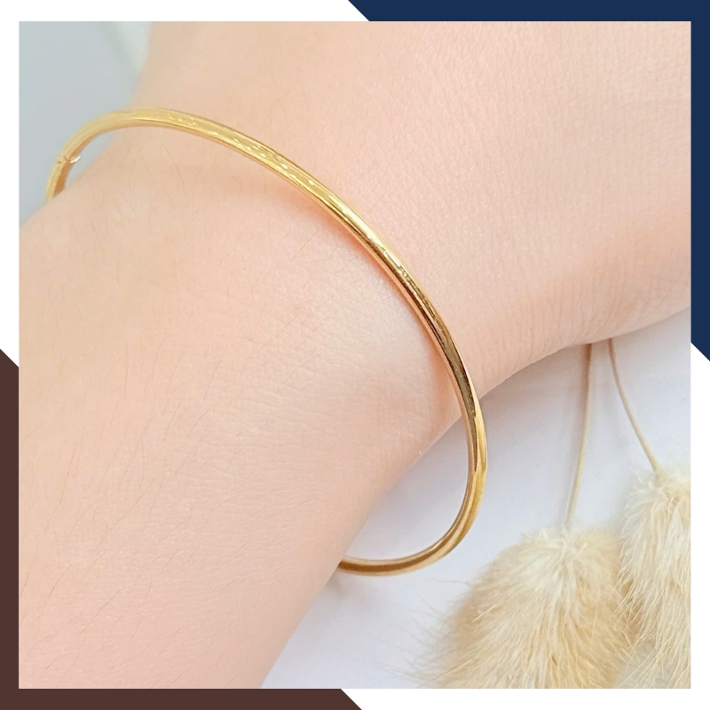 Vòng Tay Vàng Trơn 10K Bản Nhỏ 2mm LTVN188