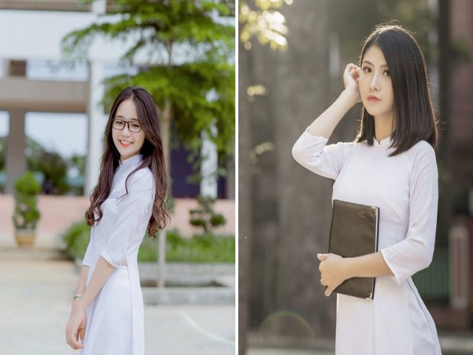 Makeup tone tự nhiên cho concept áo dài trắng