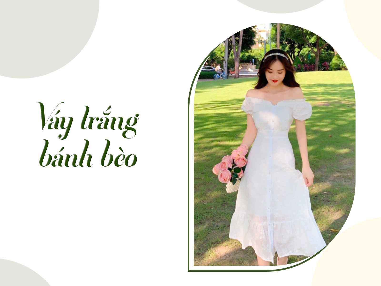 Váy trắng chụp kỷ yếu concept bánh bèo