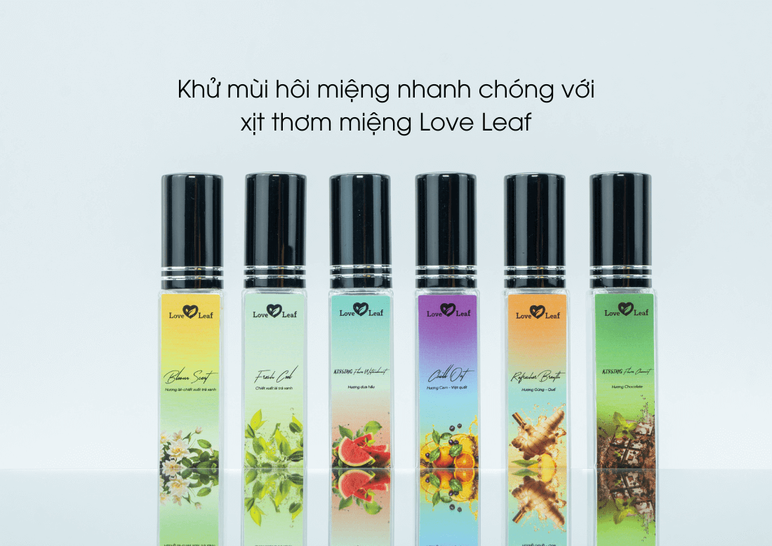 Xịt thơm miệng Love Leaf với 6 hương vị ngon tuyệt