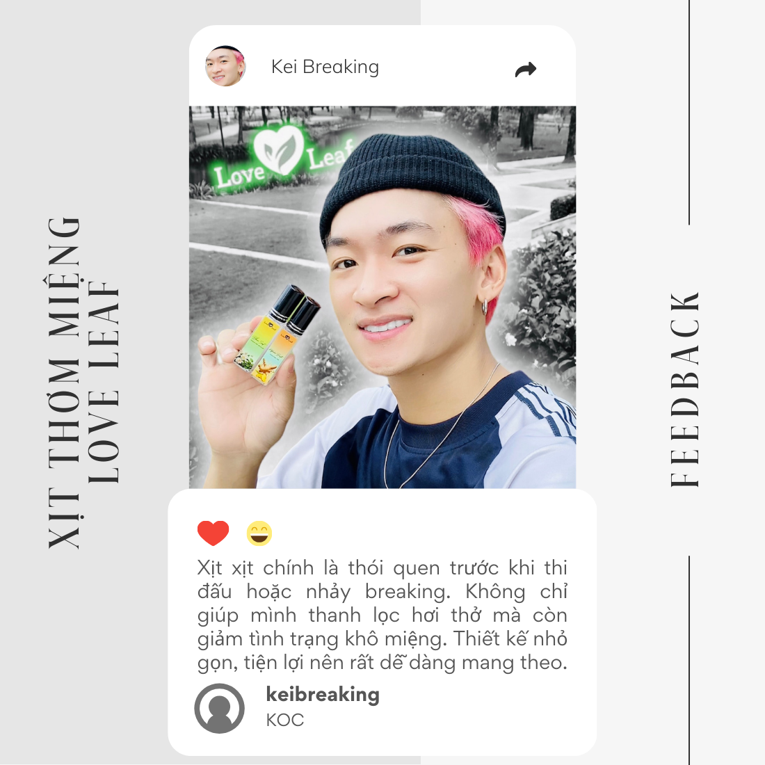 Feedback Xịt thơm miệng LoveLeaf - Kei Breaking