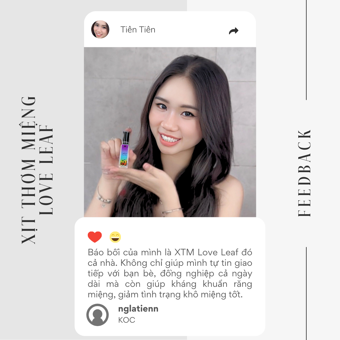 Feedback Xịt thơm miệng LoveLeaf - tiên