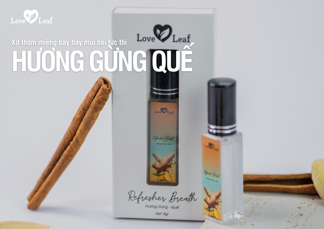 Xịt thơm miệng Love Leaf loại bỏ mùi hôi do hành tỏi hiệu quả